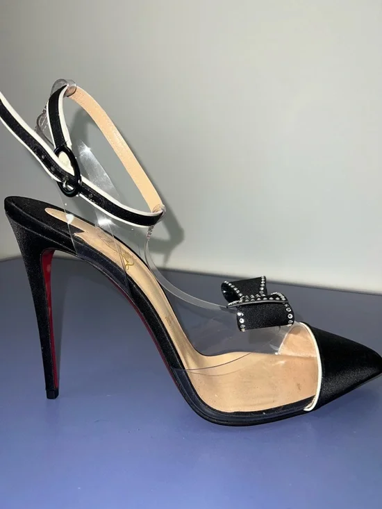 Christian Louboutin Naked Bow 100 Black Satin Patent Pumps EU 41 NIB - Picture 13 of 13
